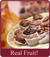 <em>This photo:  'THERE'S REAL FRUIT INSIDE!'  We Use Real Fruit! Order Fruit-filled Chocolates Online.</em>  <br/><strong>« FOR NEXT PICTURE, CLICK PHOTO.  TO RETURN, CLICK MARGIN »</strong>