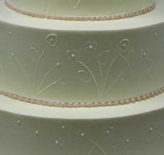 simple floral imprinted wedding cake