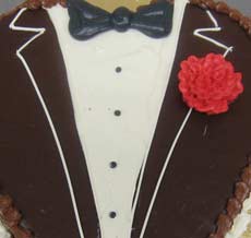 tuxedo heart cake