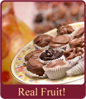 <em>This photo:  'THERE'S REAL FRUIT INSIDE!'  We Use Real Fruit! Order Fruit-filled Chocolates Online.</em>  <br/><strong>&laquo;&nbsp;FOR NEXT PICTURE, CLICK PHOTO.  TO RETURN, CLICK MARGIN &raquo;</strong>